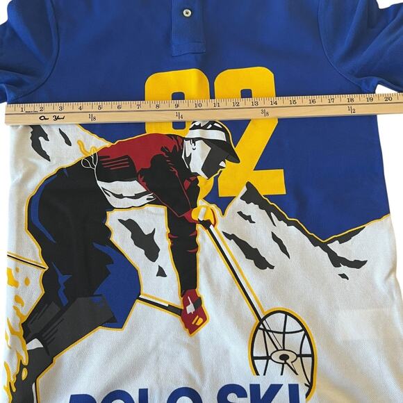 Polo Ralph Lauren Classic Fit Ski Graphic Blue Print Polo Shirt Men Size S - Picture 9 of 10